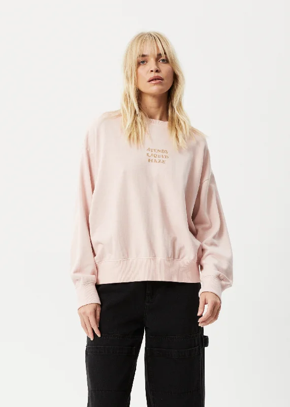 AFENDS Womens Daze - Crew Neck Jumper - Lotus Hooded Sweater Collared Sweater Shawl Collar AFENDS Womens Daze - Crew Neck Jumper - Lotus Hooded Sweater Collared Sweater Shawl Collar