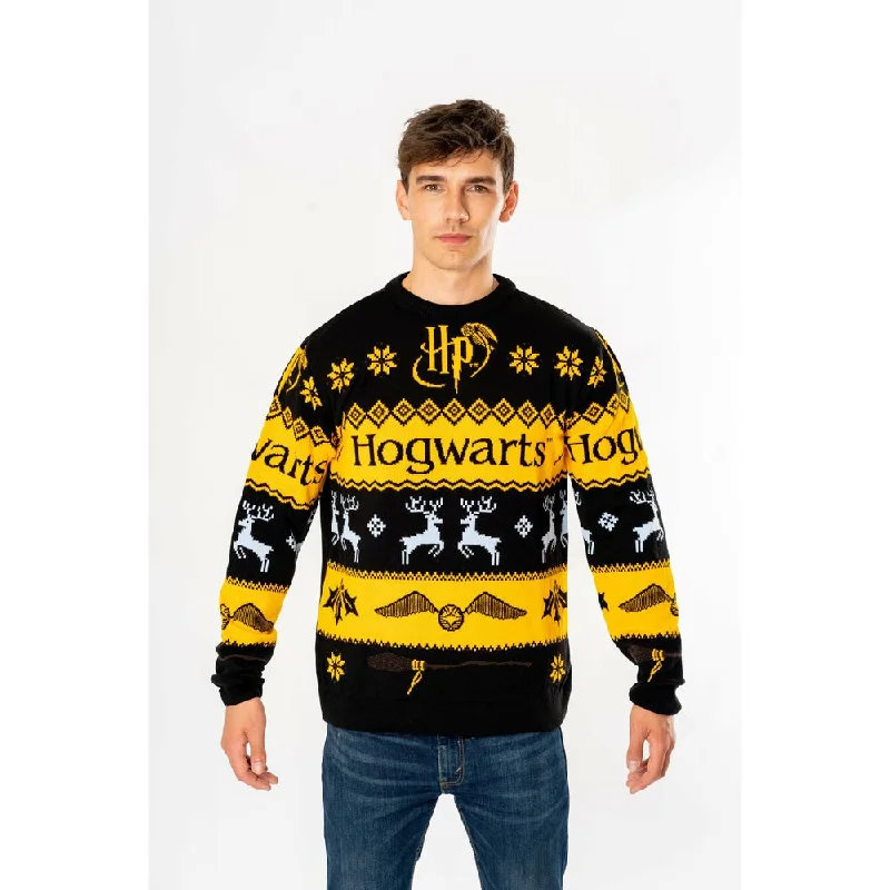 Deluxe Christmas Hogwarts Harry Potter Knitted Jumper Adult Wool Fabric Cashmere Fabric Tweed Fabric