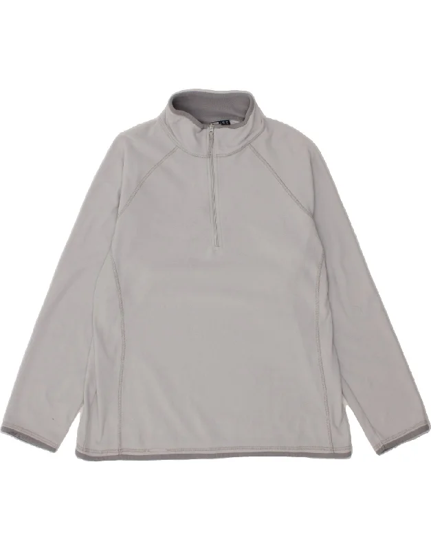 MOUNTAIN WAREHOUSE Womens Zip Neck Fleece Jumper UK 18 XL Grey Polyester Polka Dot Checkered Tartan