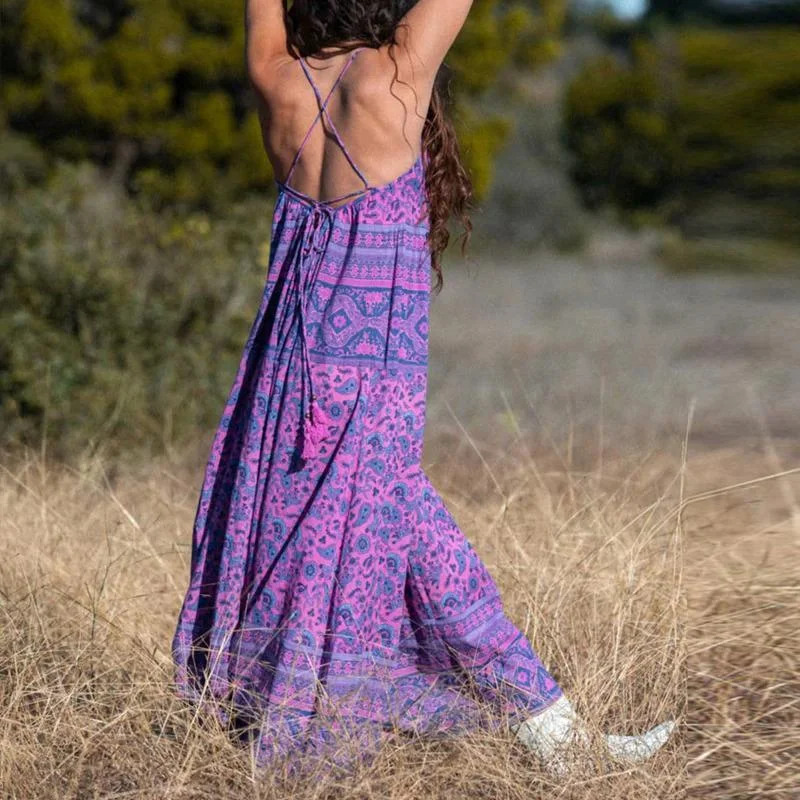 JuliaFashion - 2024 Purple Lace Up Backless Maxi Dress Cozy Cold-Shoulder Maxi Dress JuliaFashion - 2024 Purple Lace Up Backless Maxi Dress Cozy Cold-Shoulder Maxi Dress