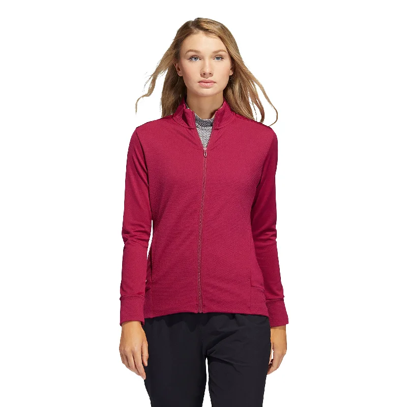 Adidas Textured Legacy Burgundy Womens Golf Jacket Fleece Fabric Down Fabric Feather Fabric Adidas Textured Legacy Burgundy Womens Golf Jacket Fleece Fabric Down Fabric Feather Fabric