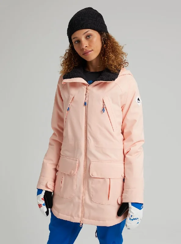 Burton Prowess Womens Jacket Peach Melba / Stout White Front Pockets Side Pockets Patch Pockets Burton Prowess Womens Jacket Peach Melba / Stout White Front Pockets Side Pockets Patch Pockets