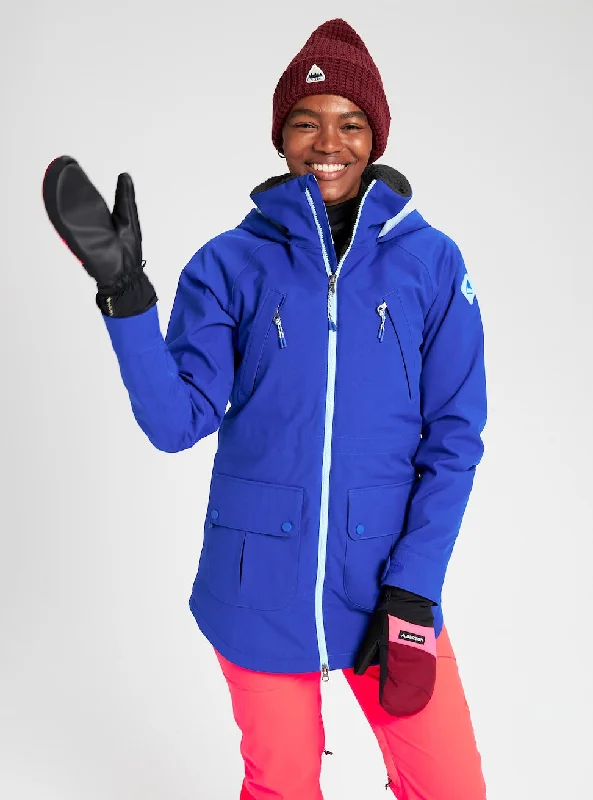 Burton Prowess Womens Jacket Cobalt Blue / Crystal Blue A-Line Jacket Boat Neck Shawl Collar Burton Prowess Womens Jacket Cobalt Blue / Crystal Blue A-Line Jacket Boat Neck Shawl Collar