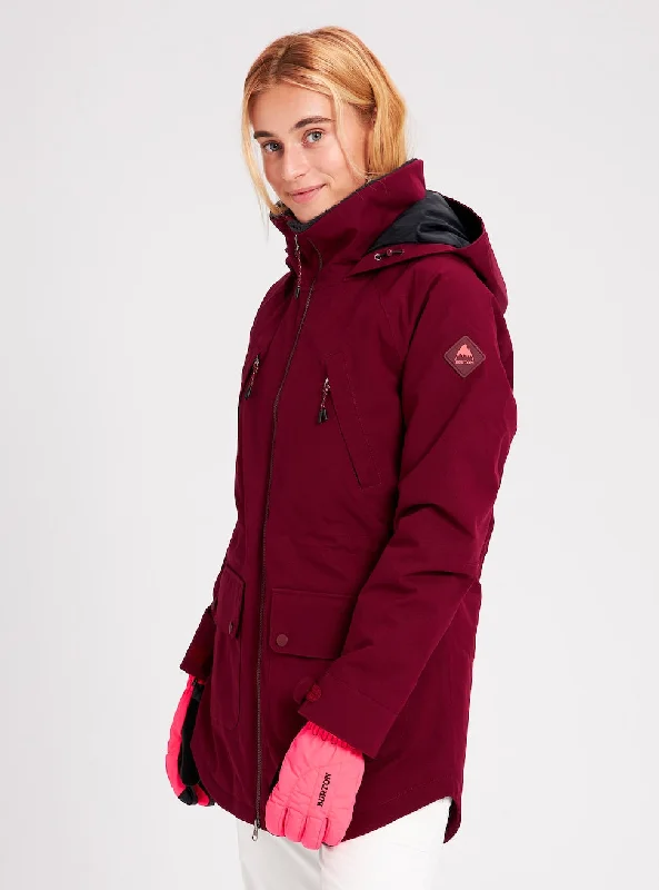 Burton Prowess Womens Jacket Mulled Berry Snapped Jacket Toggled Jacket Drawstring Jacket Burton Prowess Womens Jacket Mulled Berry Snapped Jacket Toggled Jacket Drawstring Jacket