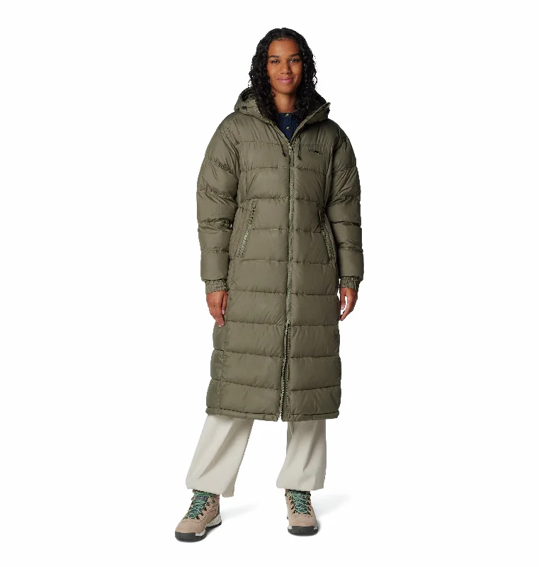 Columbia Ladies Pike Lake II Long relaxed Fit Insulated Hooded Jacket -STONE GREEN Toggled Jacket Drawstring Jacket Belted Jacket Columbia Ladies Pike Lake II Long relaxed Fit Insulated Hooded Jacket -STONE GREEN Toggled Jacket Drawstring Jacket Belted Jacket
