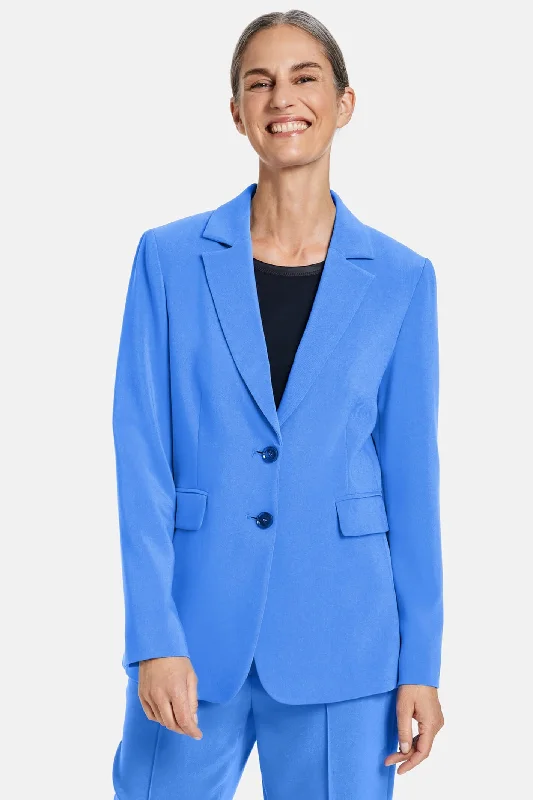 Gerry Weber 230011-31340 Bright Blue Two Button Jacket Rayon Jacket Velvet Jacket Corduroy Jacket Gerry Weber 230011-31340 Bright Blue Two Button Jacket Rayon Jacket Velvet Jacket Corduroy Jacket
