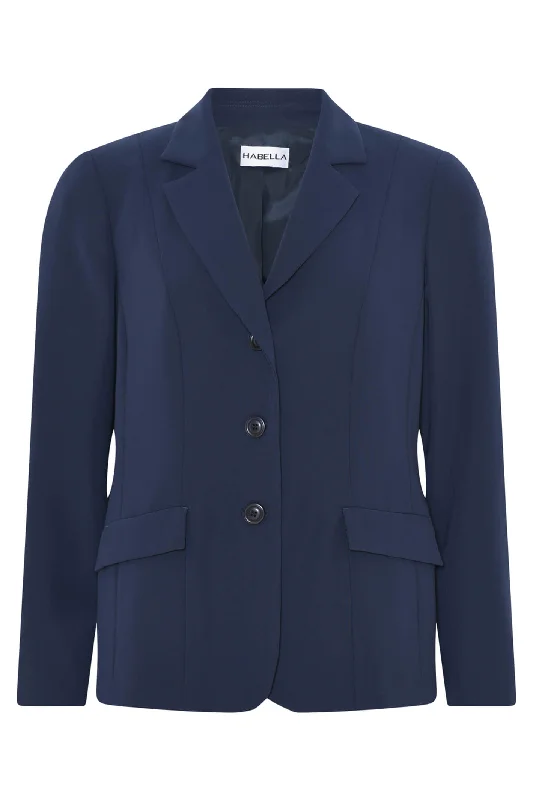 Habella 57241-5019-69 Navy Blazer Jacket Tailored Jacket Straight Jacket A-Line Jacket Habella 57241-5019-69 Navy Blazer Jacket Tailored Jacket Straight Jacket A-Line Jacket