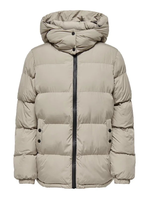 JDY Ladies Esta Mid Length Padded Hooded Jacket-CROCKERY Faux Fur Jacket Real Fur Jacket Shearling Jacket JDY Ladies Esta Mid Length Padded Hooded Jacket-CROCKERY Faux Fur Jacket Real Fur Jacket Shearling Jacket