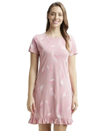 Jockey Women's A-Line Mini Dress (RX25_Blush Assorted Prints_XL)(color may vary) Classic Floral Mini Dress Jockey Women's A-Line Mini Dress (RX25_Blush Assorted Prints_XL)(color may vary) Classic Floral Mini Dress
