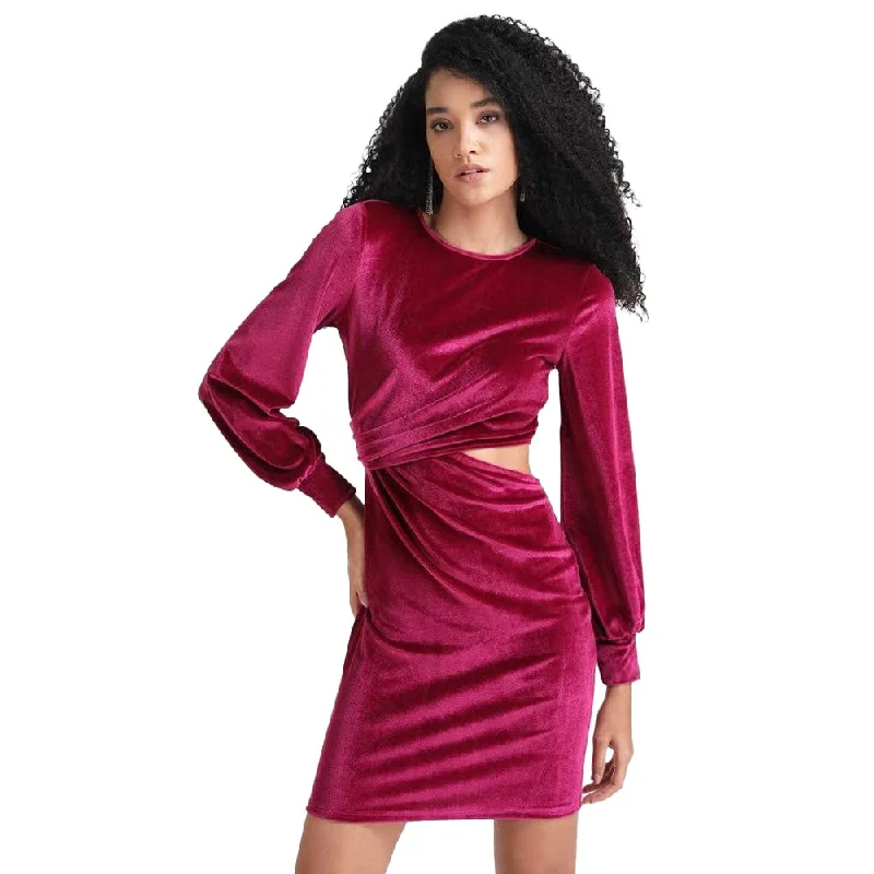 Kazo Crochet Velvet Round Neck Women's Mini Dress (Pink,Extra Small) Comfortable Linen Mini Dress Kazo Crochet Velvet Round Neck Women's Mini Dress (Pink,Extra Small) Comfortable Linen Mini Dress