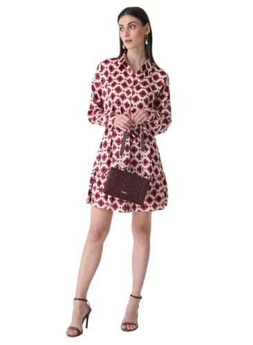 Kazo Geometric Collar Neck Satin Women's Mini Dress (Pink,Small) Fashionable Lace Mini Dress Kazo Geometric Collar Neck Satin Women's Mini Dress (Pink,Small) Fashionable Lace Mini Dress