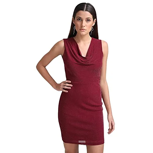 Kazo Solid Polyester Blend Cowl Neck Women's Mini Dress (Purple,Extra Small) Casual Mini Dress with Pockets Kazo Solid Polyester Blend Cowl Neck Women's Mini Dress (Purple,Extra Small) Casual Mini Dress with Pockets