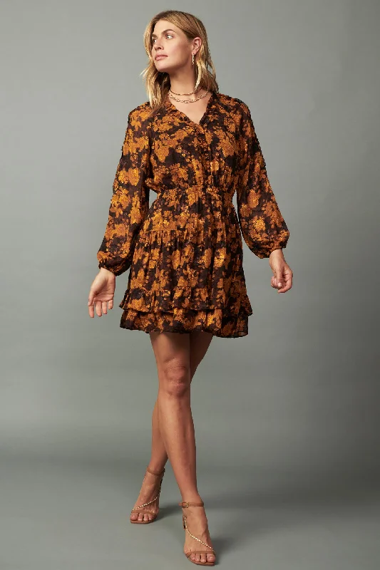 Picot Stitch Ruffled Mini Dress Chic Pleated Mini Dress