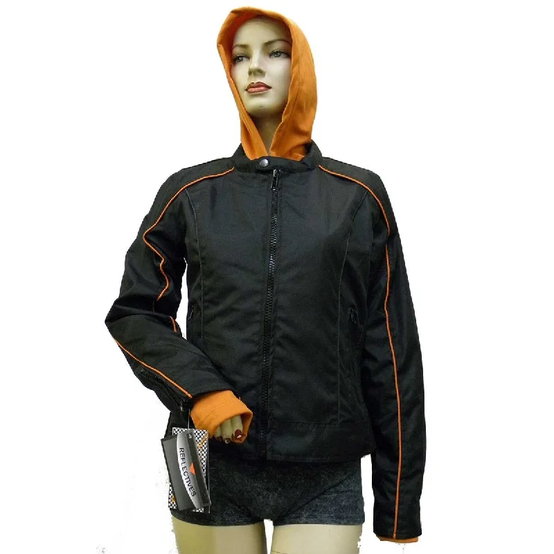 VL1585 Ladies Textile Jacket with Embroidered Wings on Back Welt Pockets Slit Pockets Flap Pockets VL1585 Ladies Textile Jacket with Embroidered Wings on Back Welt Pockets Slit Pockets Flap Pockets