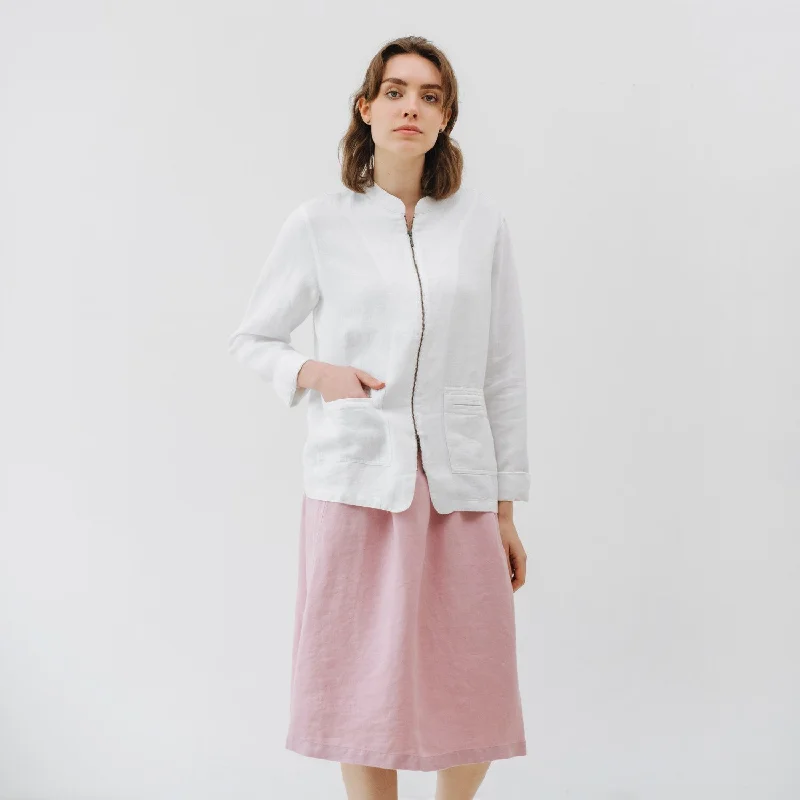 LIMITED EDITION Optical White Linen Twill Cherry Tree Jacket Bomber Jacket Anorak Windbreaker LIMITED EDITION Optical White Linen Twill Cherry Tree Jacket Bomber Jacket Anorak Windbreaker