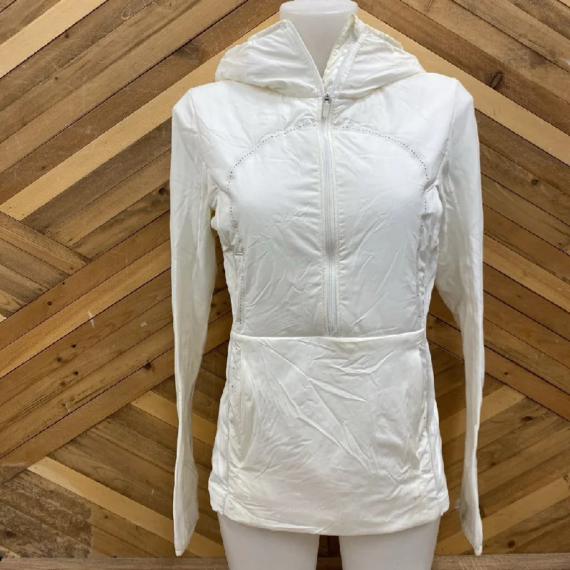 Lululemon - Women's Hybrid Pullover Puffer Jacket - MSRP comp $248: White-women- Cotton Fabric Linen Fabric Terry Fabric Lululemon - Women's Hybrid Pullover Puffer Jacket - MSRP comp $248: White-women- Cotton Fabric Linen Fabric Terry Fabric