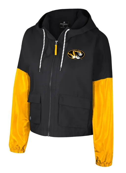 Mizzou Tigers Colosseum Juniors Rafi Tiger Head Full Zip Black and Gold Jacket Faux Fur Jacket Real Fur Jacket Shearling Jacket Mizzou Tigers Colosseum Juniors Rafi Tiger Head Full Zip Black and Gold Jacket Faux Fur Jacket Real Fur Jacket Shearling Jacket