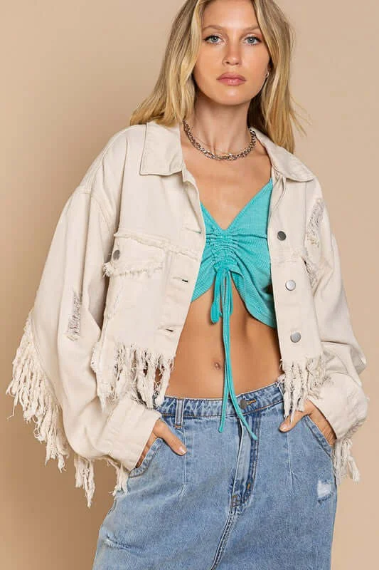 Plus Size Wester Fringe-Detailed Cropped Denim Jacket Mesh Jacket Canvas Jacket Denim Jacket Plus Size Wester Fringe-Detailed Cropped Denim Jacket Mesh Jacket Canvas Jacket Denim Jacket