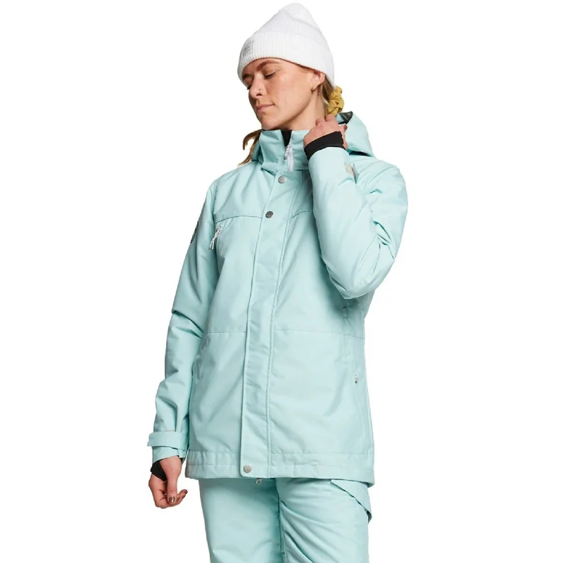 Rojo Women's Aster 2.0 Snow Jacket - Pastel Turquoise Ribbed Jacket Pleated Jacket Ruffled Jacket Rojo Women's Aster 2.0 Snow Jacket - Pastel Turquoise Ribbed Jacket Pleated Jacket Ruffled Jacket