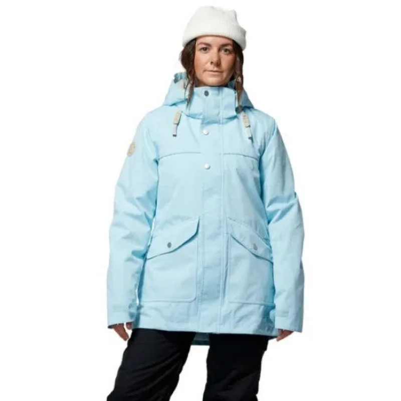 Rojo Women's Aster Snow Jacket - Blue Pinstripe Faux Fur Fabric Real Fur Fabric Shearling Fabric Rojo Women's Aster Snow Jacket - Blue Pinstripe Faux Fur Fabric Real Fur Fabric Shearling Fabric