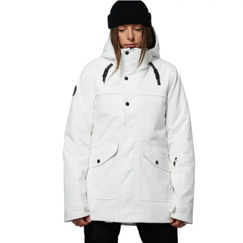 Rojo Women's Aster Snow Jacket - Snow White Embroidered Jacket Appliqued Jacket Beaded Jacket Rojo Women's Aster Snow Jacket - Snow White Embroidered Jacket Appliqued Jacket Beaded Jacket