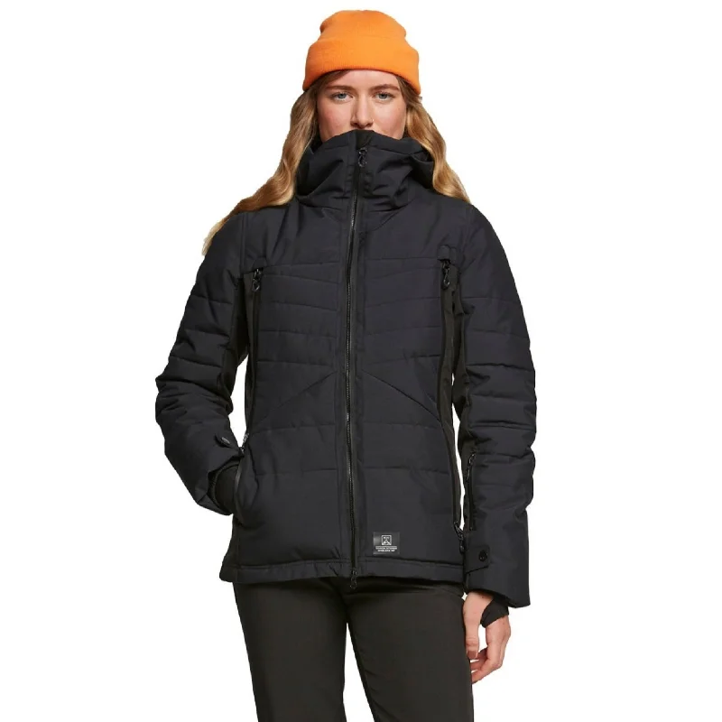 Rojo Women's Sass Snow Jacket - True Black Print Jacket Jacquard Jacket Embroidered Jacket Rojo Women's Sass Snow Jacket - True Black Print Jacket Jacquard Jacket Embroidered Jacket