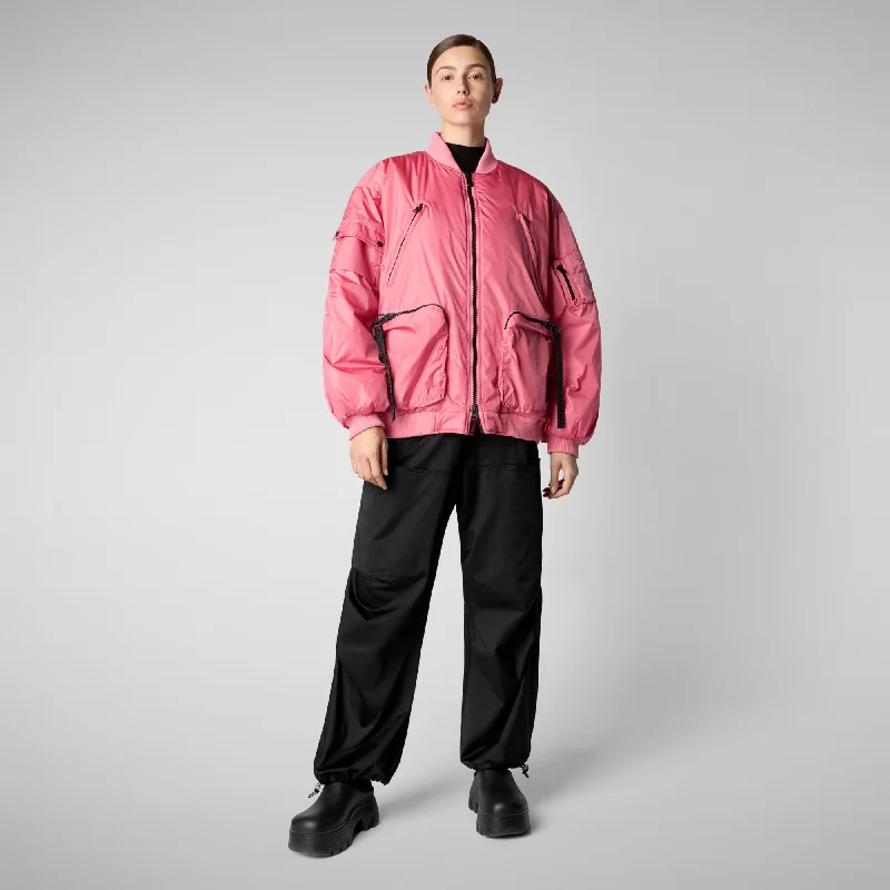 Unisex Usher Bomber Jacket in Bloom Pink Faux Fur Jacket Real Fur Jacket Shearling Jacket Unisex Usher Bomber Jacket in Bloom Pink Faux Fur Jacket Real Fur Jacket Shearling Jacket