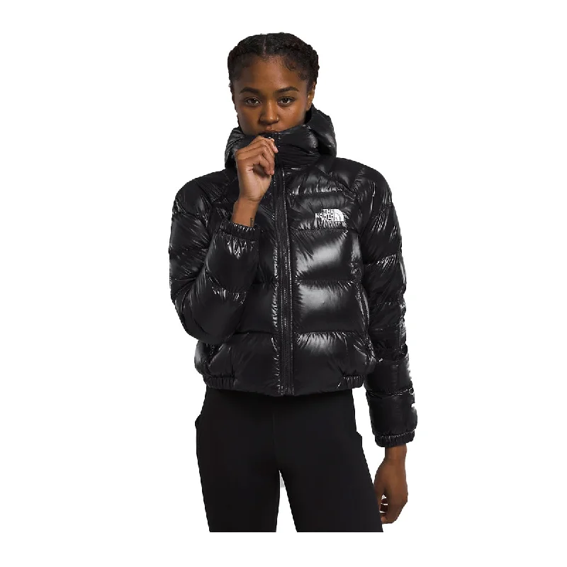 The North Face Womens Hydrenalite Down Jacket NF0A5GGG-YMV TNF Black Shine Zippered Front Buttoned Front Snap Front The North Face Womens Hydrenalite Down Jacket NF0A5GGG-YMV TNF Black Shine Zippered Front Buttoned Front Snap Front