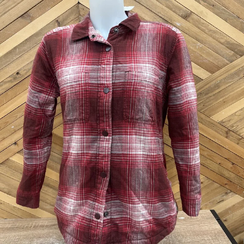 WindRiver - Women's Fleece-Lined Button-Up Flannel Jacket: Red/White-women-MD Mesh Jacket Canvas Jacket Denim Jacket WindRiver - Women's Fleece-Lined Button-Up Flannel Jacket: Red/White-women-MD Mesh Jacket Canvas Jacket Denim Jacket