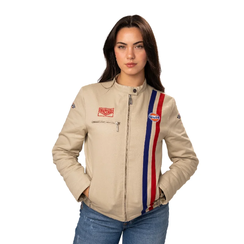 Women's Gulf Roadmaster Jacket in Sand Toggled Jacket Drawstring Jacket Belted Jacket