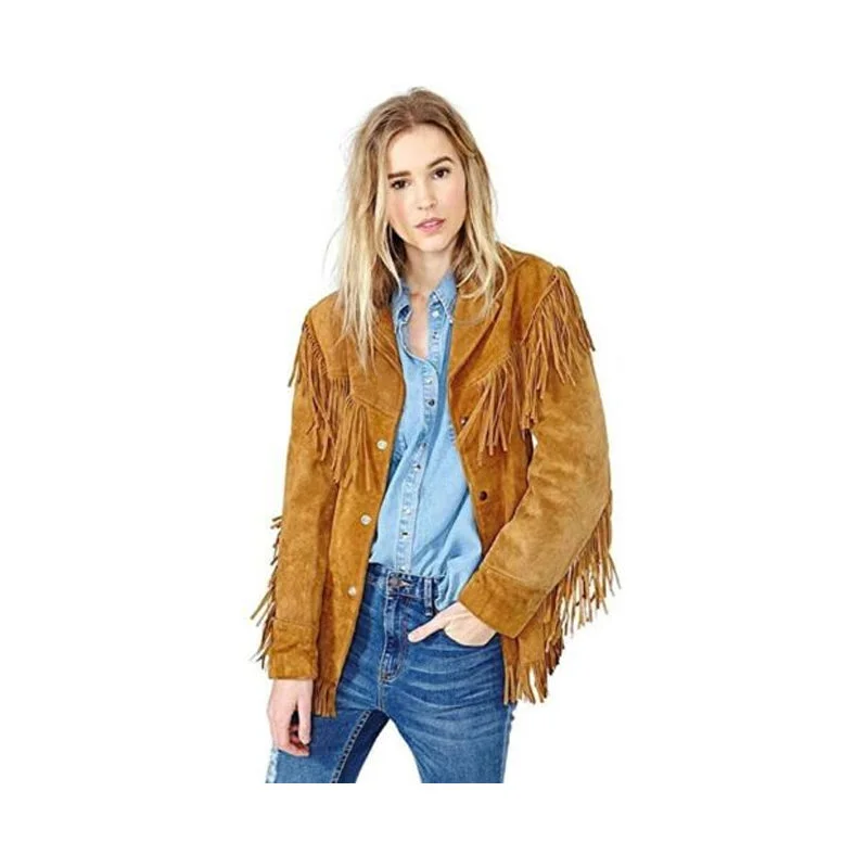 Womens Vintage Tan Brown Suede Leather Jacket Native Fringe Western Style Coat Jersey Jacket Tulle Jacket Batik Jacket Womens Vintage Tan Brown Suede Leather Jacket Native Fringe Western Style Coat Jersey Jacket Tulle Jacket Batik Jacket