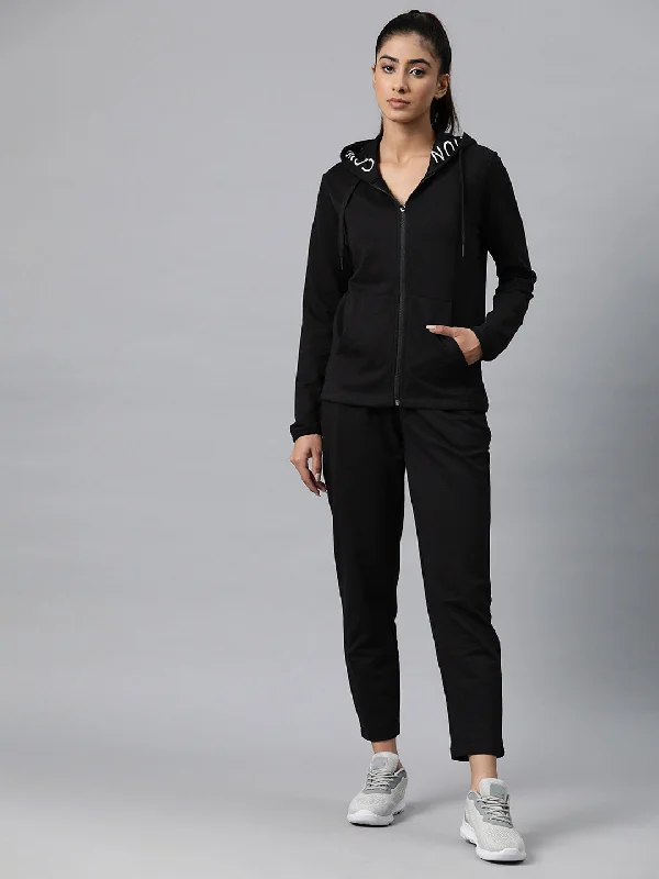 Alcis Women Typography Print Mid-Rise Hooded Tracksuit Hoodie with Turtle Neck Cozy Winter Alcis Women Typography Print Mid-Rise Hooded Tracksuit Hoodie with Turtle Neck Cozy Winter