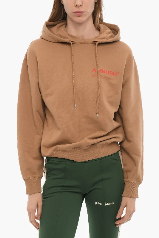 Ambush Brushed Cotton Hoodie with Printed Logo Hoodie with Belted Waist Structured Tailored Ambush Brushed Cotton Hoodie with Printed Logo Hoodie with Belted Waist Structured Tailored