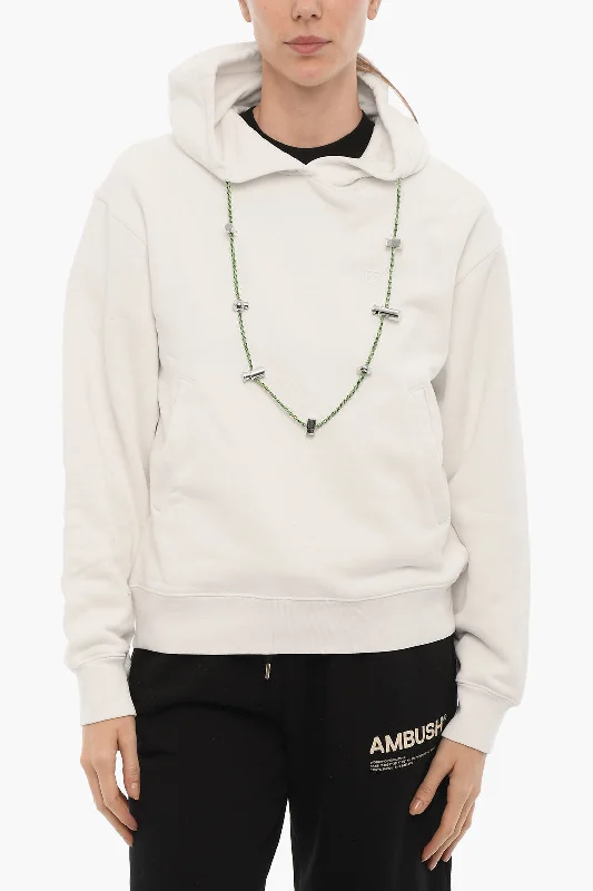 Ambush Solid Color STOPPERS Hoodie with Removable Chain Hoodie with Double Zipper Versatile Adjustable Ambush Solid Color STOPPERS Hoodie with Removable Chain Hoodie with Double Zipper Versatile Adjustable