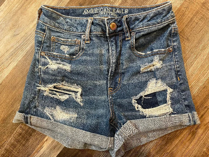 American Eagle Womens Super Stretch Jean Shorts Distressed size 2 Comfortable Folded Hem Jeans American Eagle Womens Super Stretch Jean Shorts Distressed size 2 Comfortable Folded Hem Jeans