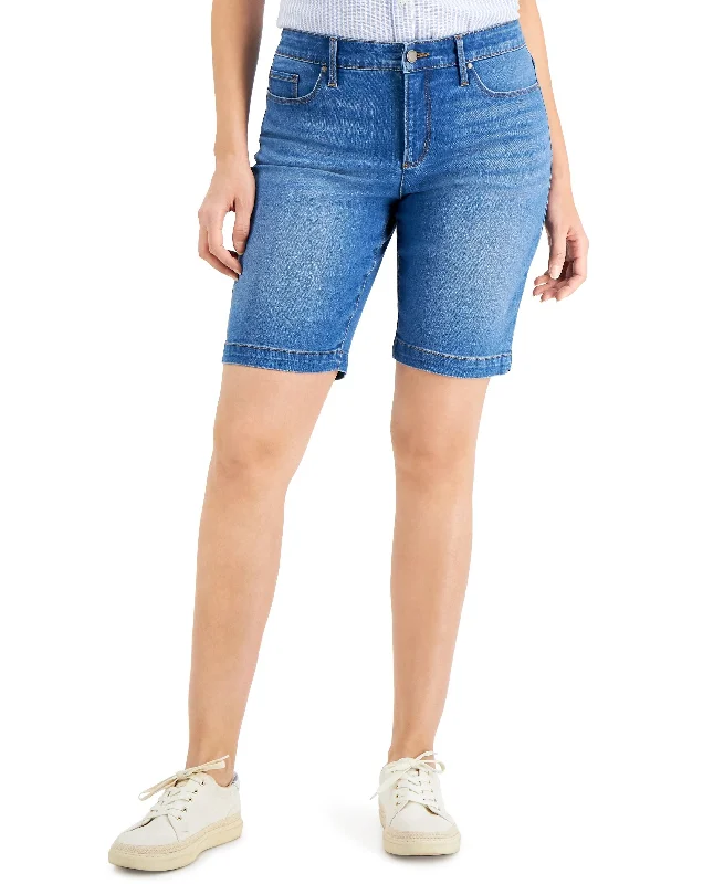 Charter Club Mid Rise Jean Shorts Cozy Relaxed Fit Denim Jeans