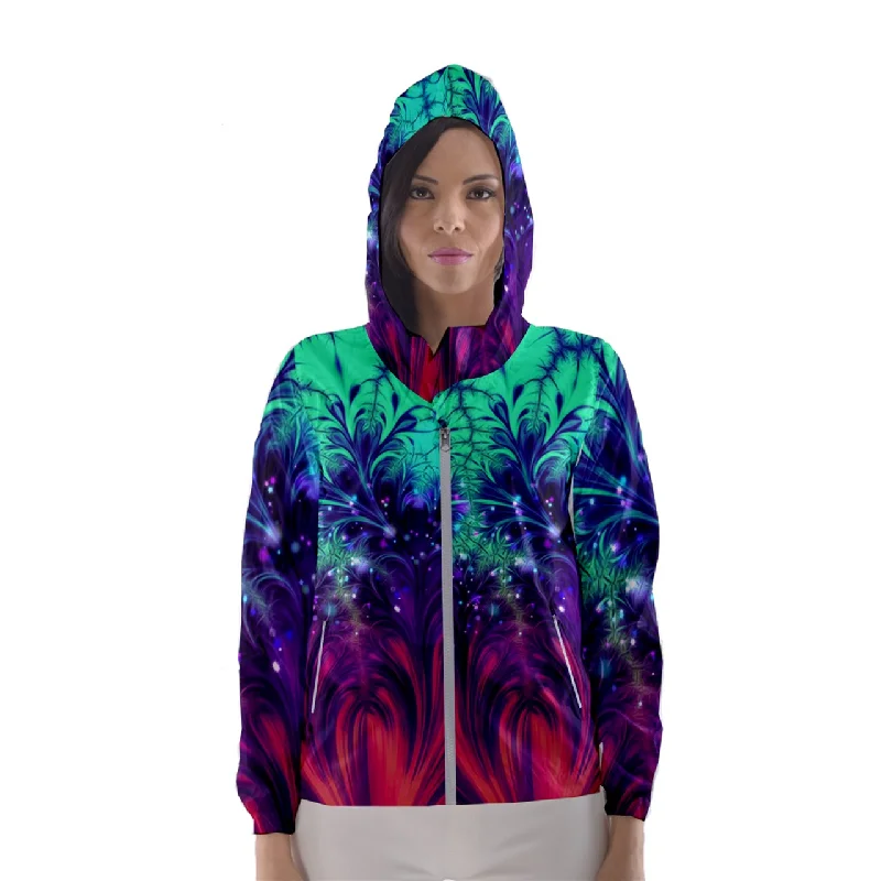 Crash and Yearning Women's Hooded Windbreaker Hoodie with Hem Elastic Stretchable Comfortable Crash and Yearning Women's Hooded Windbreaker Hoodie with Hem Elastic Stretchable Comfortable