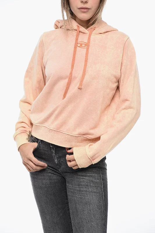 Diesel Garment Dyed REGGY Hoodie with logo Hoodie with Ribbed Hem Stretchable Secure Diesel Garment Dyed REGGY Hoodie with logo Hoodie with Ribbed Hem Stretchable Secure