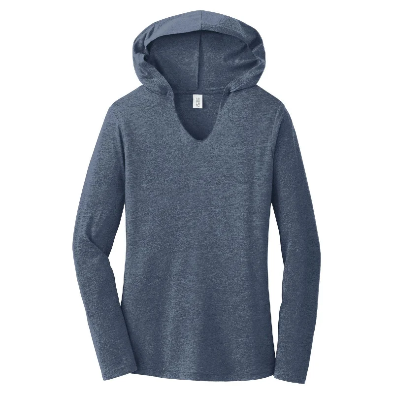 District Women's Navy Frost Perfect Tri Long Sleeve Hoodie Hoodie with Tied Waist Feminine Flattering District Women's Navy Frost Perfect Tri Long Sleeve Hoodie Hoodie with Tied Waist Feminine Flattering
