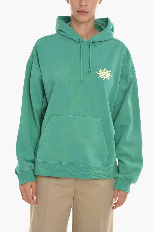 Holzweiler Back Printed Brushed Cotton RIVERS LOGOS Hoodie Hoodie Crop Top Short Trendy Holzweiler Back Printed Brushed Cotton RIVERS LOGOS Hoodie Hoodie Crop Top Short Trendy