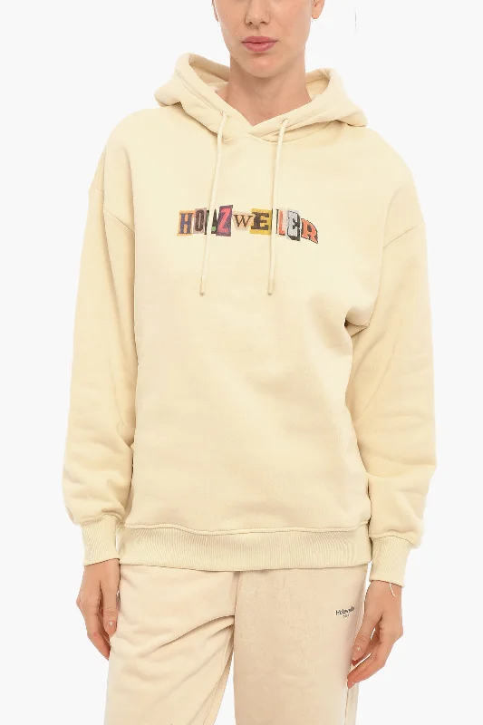 Holzweiler Organic Cotton PLACEBO Hoodie with Printed Logo Hoodie with Ribbed Hem Stretchable Secure Holzweiler Organic Cotton PLACEBO Hoodie with Printed Logo Hoodie with Ribbed Hem Stretchable Secure