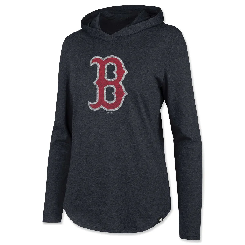 Ladies 47 Frankie Hooded Long Sleeve - Navy Hoodie with Ribbed Cuffs Snug Fit Comfort Ladies 47 Frankie Hooded Long Sleeve - Navy Hoodie with Ribbed Cuffs Snug Fit Comfort
