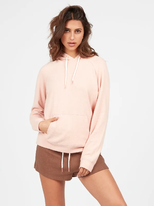 Lived In Lounge Hoodie - Hazey Pink Hoodie with Contrast Stitching Detailed Premium