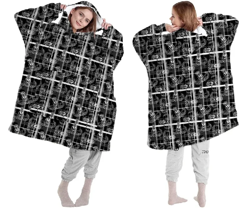 "EOD Plaid" Oversized Sherpa Hooded Blanket (Adult) Hoodie with Pocket Utility Practical "EOD Plaid" Oversized Sherpa Hooded Blanket (Adult) Hoodie with Pocket Utility Practical