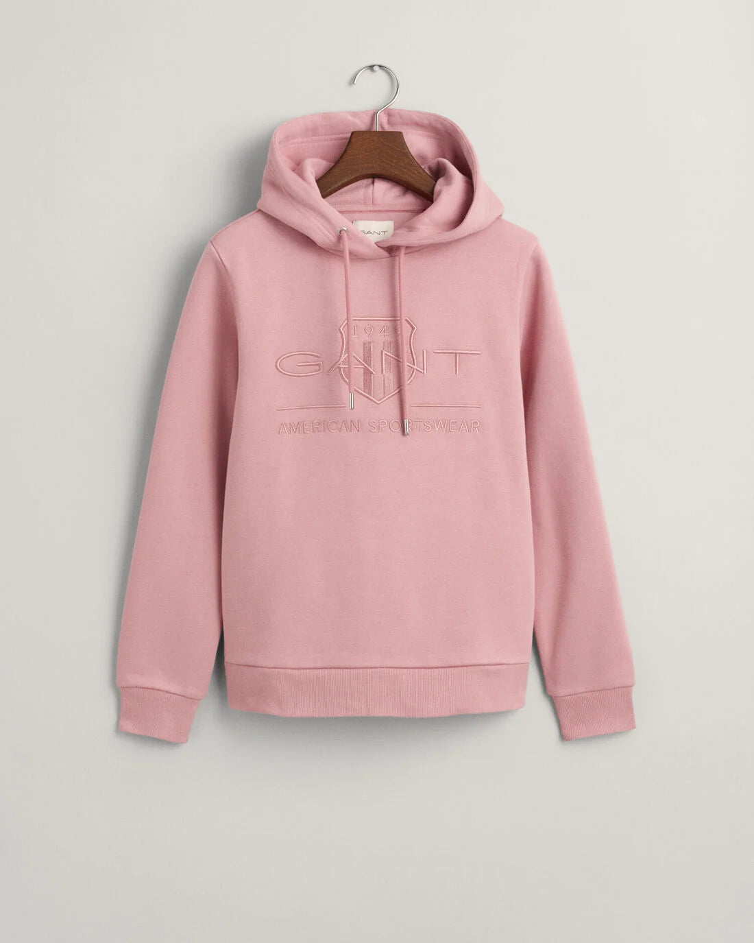 Tonal Archive Shield Hoodie - Faded Pink Melange Hoodie with Gradient Ombre Colorful Tonal Archive Shield Hoodie - Faded Pink Melange Hoodie with Gradient Ombre Colorful