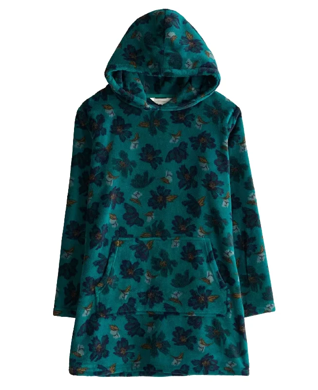 Snugsoft Hoodie - Camellia Collage Dark Jade Hoodie with Button Placket Classic Preppy Snugsoft Hoodie - Camellia Collage Dark Jade Hoodie with Button Placket Classic Preppy