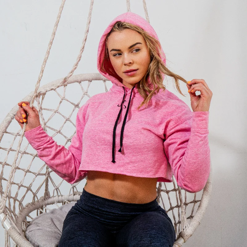 Women's Crop Top Long Sleeve Hoodie Hoodie with Hem Raw Edge Edgy Unfinished