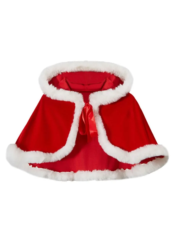 1950s Velvet Christmas Costumes Hooded Cape Hoodie with Mock Neck Collared Structured 1950s Velvet Christmas Costumes Hooded Cape Hoodie with Mock Neck Collared Structured
