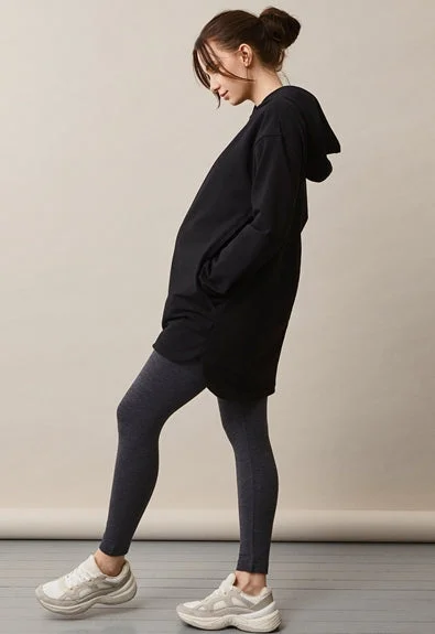 Boob Maternity & Nursing BFF Hoodie Black Hoodie with Oversized Fit Loose Comfortable Boob Maternity & Nursing BFF Hoodie Black Hoodie with Oversized Fit Loose Comfortable