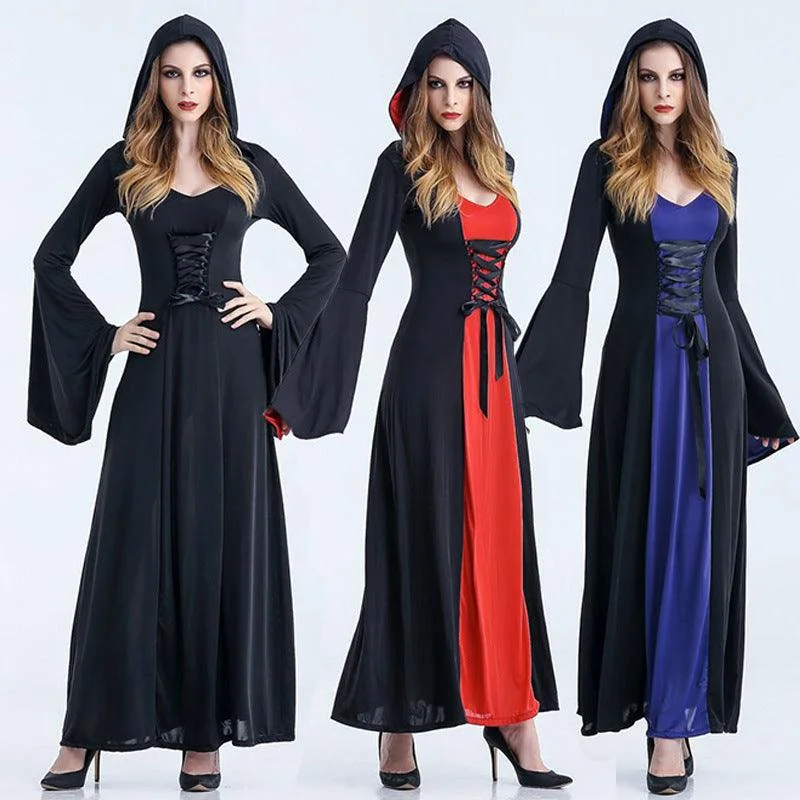 Cosplay Hooded Vampire Witch Demon Costume Hoodie with Strings Custom Fit Adjustable Cosplay Hooded Vampire Witch Demon Costume Hoodie with Strings Custom Fit Adjustable